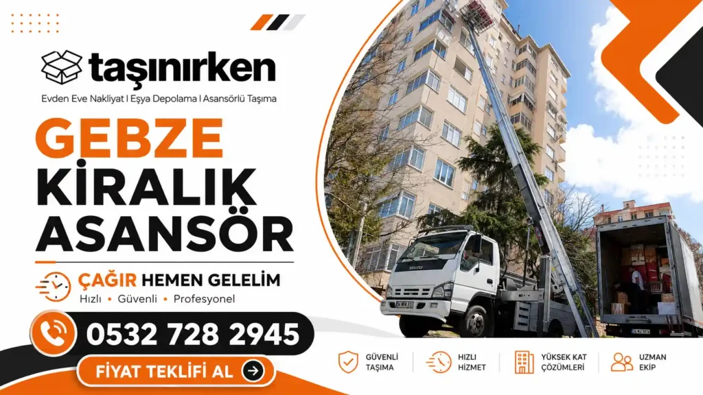gebze kiralık asansör ev taşıma asansörü
